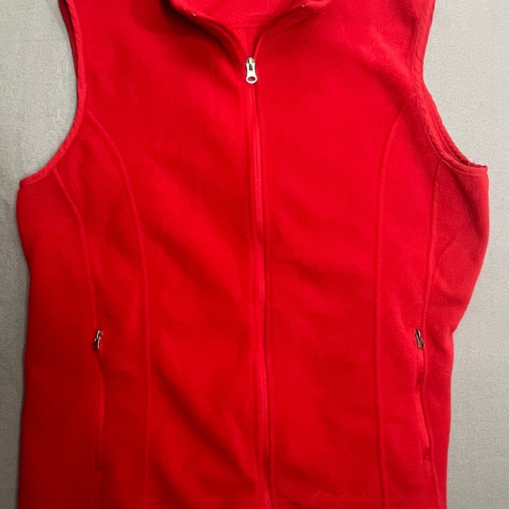 Eddie Bauer Bright Red Fleece Full-Zip Vest XXL